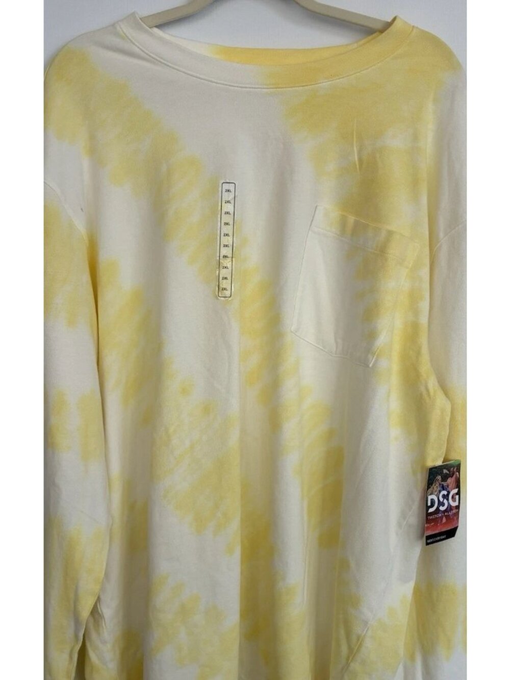 NWT -DSG X tWitch + Allison men’s 2XX Yellow custom Dye organic Cotton TEE L32.5